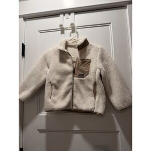 Balabala Kids Sherpa Fleece Jacket Cream Tan Full Zip Cozy Toddler